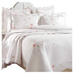 French Tile Bedspread in White