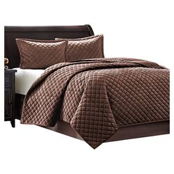Madison 3 Piece Coverlet Set in Chocolate