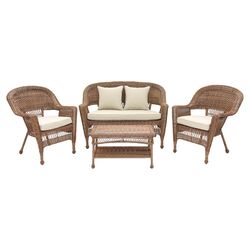 3 Piece Sectional Set in Espresso with Coffee Cushions