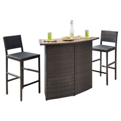 Stone Harbor 7 Piece Cushion Dining Set in Stone