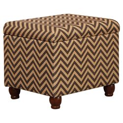 Chevron Storage Ottoman in Gray & Glacier Blue