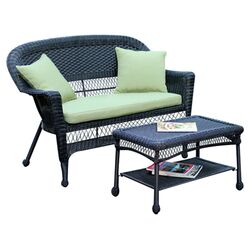 Miranda 3 Piece Seating Group in Black with Brown Cushions