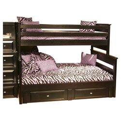 Metal Twin Over Double Bunk Bed in Black