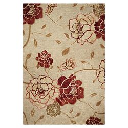 Yarmouth Floral Bordered Blue & Beige Rug