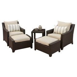 Cane Garden 5 Piece Seating Group in Natural Rustic Light