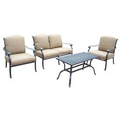 Aventura 6 Piece Seating Group in Brown with Beige Cushions