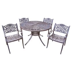 Orleans 4 Piece Seating Group in Chocolate with Cilantro Cushions