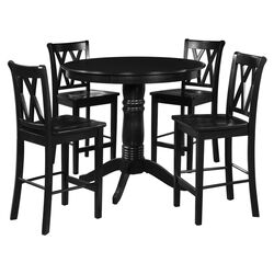 Console 3 Piece Counter Height Dining Set in Brown