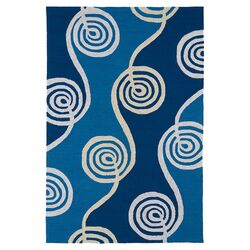 Lanai Light Blue & Green Dahlia Rug