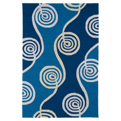 Home & Garden Floral Ivory & Blue Rug