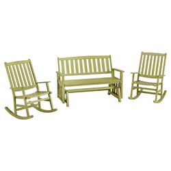 Kailua 7 Piece Dining Set in Natural with Red Cushion