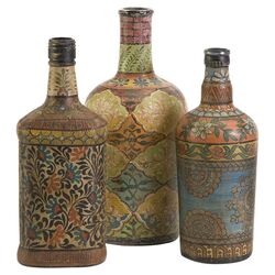 2 Piece Lidded Decorative Bottle Set