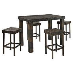 Wicker Bar Height Bistro Set