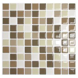 Philadelphia Travertine Mosaic Tile in Beige & Grey (Set of 10)