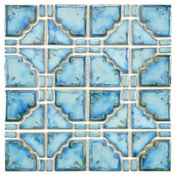 Sierra Polished Glass & Metal Square Mosaic Tile in Alpine (Set of 10)