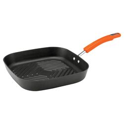 Rachael Ray Hard Anodized Grill Pan in Black & Orange