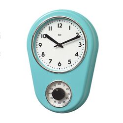 Retro Kitchen Timer Clock in Turquoise