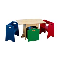 Kids 4 Piece Table & Chair Set in Primary Colors