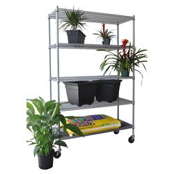 5 Tier All Weather Shelving Rack in Chrome