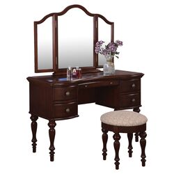 Marquis Vanity & Stool Set in Cherry