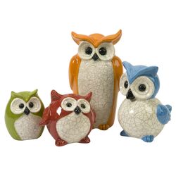 4 Piece Owl Sculpture Set