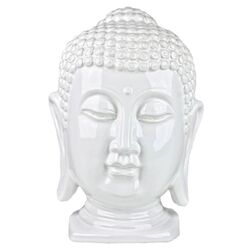 Ceramic Buddha Head in White