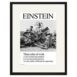 Einstein Three Rules of Work Framed Print