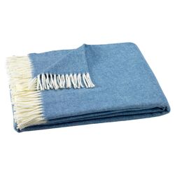 Assiro Herringbone Throw Blanket in Blue Denim