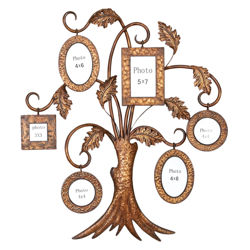 Family Tree Picture Frame Wall Décor in Antique Gold Family Tree Picture Frame Wall Décor in Antique Gold
