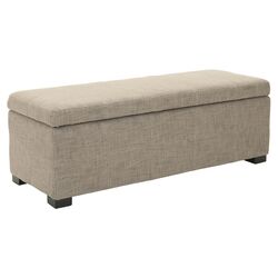 Park Upholstered Storage Bench in Stone