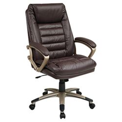 Coolidge High-Back Office Chair in Wine with Arms