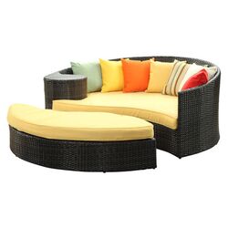 Taiji 2 Piece Daybed Set in Espresso & Yellow