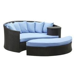 Taiji 2 Piece Daybed Set in Espresso & Light Blue