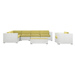 Corona 7 Piece Seating Group in White & Peridot Corona 7 Piece Seating Group in White & Peridot