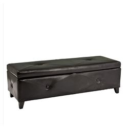 Fillmore Tufted Leather Storage Ottoman in Brown