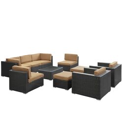 Avia 10 Piece Seating Group in Espresso & Mocha