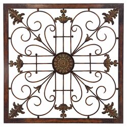 Metal Grille Wall Décor in Brown