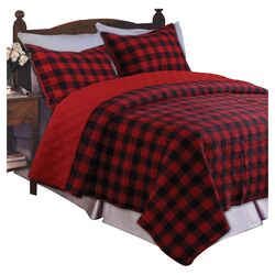 Western Plaid Quilt Set in Red