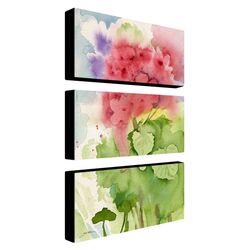 Pink Geranium Canvas Wall Art by Sheila Golden (Set of 3)