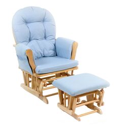 Hoop Glider and Ottoman in Natural & Blue