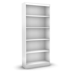Axess 5 Shelf Bookcase in Pure White