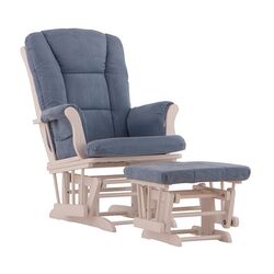 Tuscany Glider and Ottoman in White & Blue