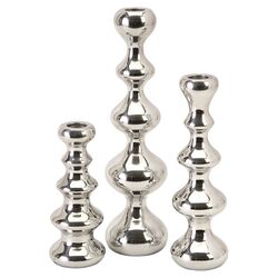 Chesire 3 Piece Candleholder Set in Silver