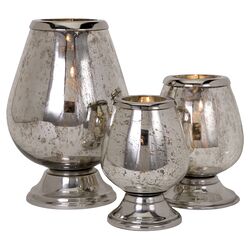 3 Piece Candleholder Set in Silver