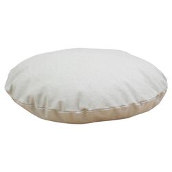 Wisdom Cotton Round Floor Pillow in White