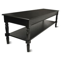 Coffee Table with Shelf in Black