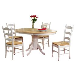 Carnton 5 Piece Dining Set in White & Natural