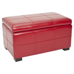 Lucas Storage Ottoman in Red