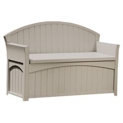 Patio Storage Bench in Light Taupe