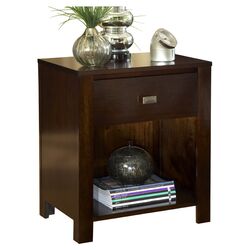 Riva 1 Drawer Nightstand in Chocolate Brown